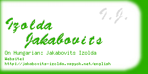 izolda jakabovits business card